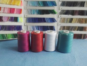 Smooth Surface Polyester Core Spun Z Twist Yarn For Jeans​ Sewing Multi Colored 